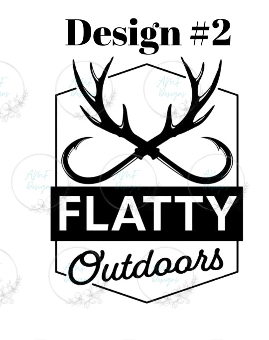 Adult Flatty Outdoors Outline Design Hoodie
