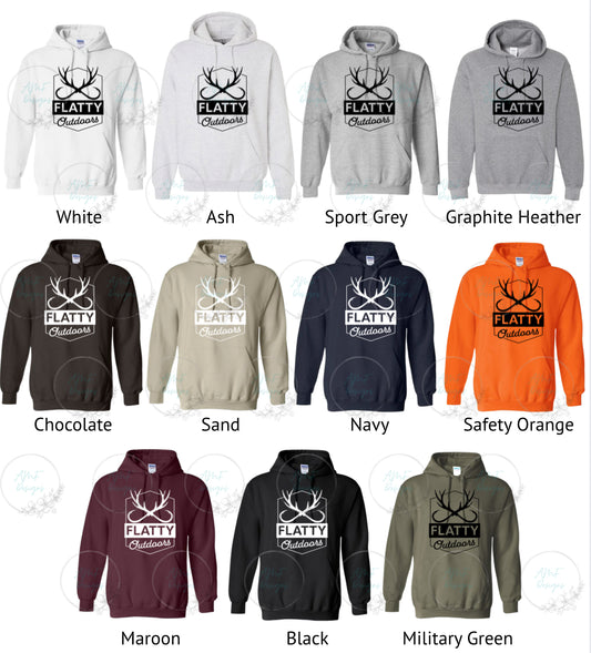 Adult Flatty Outdoors Outline Design Hoodie
