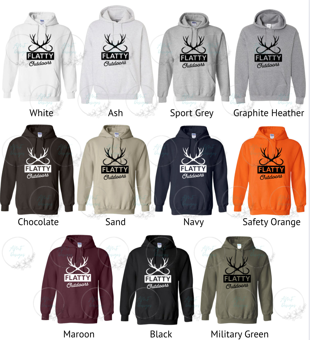 Adult Flatty Outdoors Design Hoodie