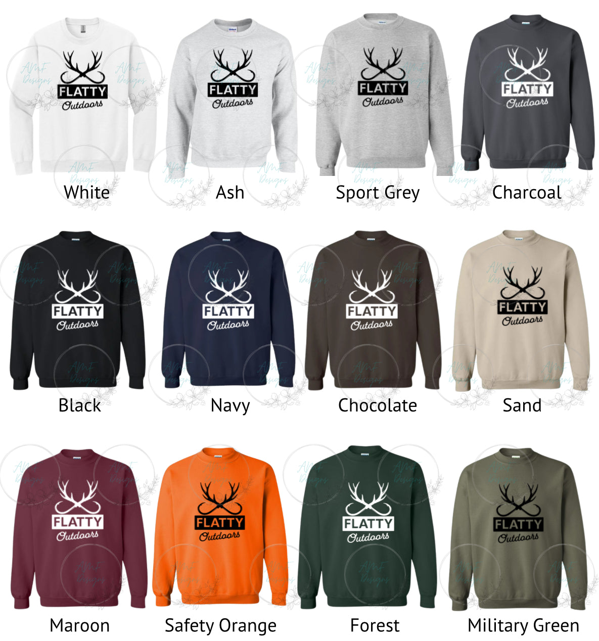 Adult Flatty Outdoors Design Crewneck